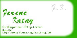ferenc katay business card